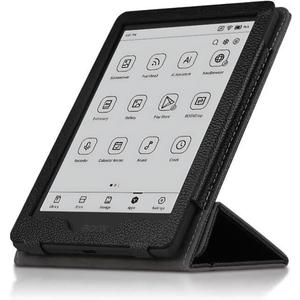 Case for Onyx BOOX GO 6 The 6" ePaper ReaderPremium Leather Business Folio Stand Cover with Hand Strap for Ebook, Black