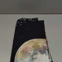 Amhokhui Moonlit Garden Tapestry Boho Moon Tapestry Floral Flower Tapestries Colorful Plants Tapestries Black Wall Hanging Decor for Home (59.1"L x 51.2"W)