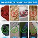 12 PCS Rug Pad Grippers, Non Slip Washable Rug Tape Grip Carpet Corner for Hardwood Floors and Tiles, Hook and Loop Pads Reusable Stoppers, Keep Area Rug Flat (White)