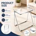 Sintuff Clear Acrylic Folding TV Tray Table, Portable Side Desk, 27.6 x 19.7 x 26.8 inches