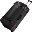 100L Extra Large Rolling Duffel Bag with Wheels and Handle 33" Heavy-Duty 1600D PVC Checked Luggage for Business Travel and Mens Week-Long Trips, Foldable Base Design