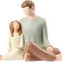 Hensonever Father and Daughter Figurines, Dad Daughter Statues, Sculpted Hand-Painted Figures Gifts for Fathers Day Anniversary Birthday
