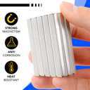 DIYMAG Neodymium Magnets, 30 Pack Strong Magnetic Bar with Double-Sided Adhensive Backing Heave Duty Rare Earth Magnet for Fridge, Classroom, Science and Craft - 2.36 x 0.39 x 0.2 in Silver