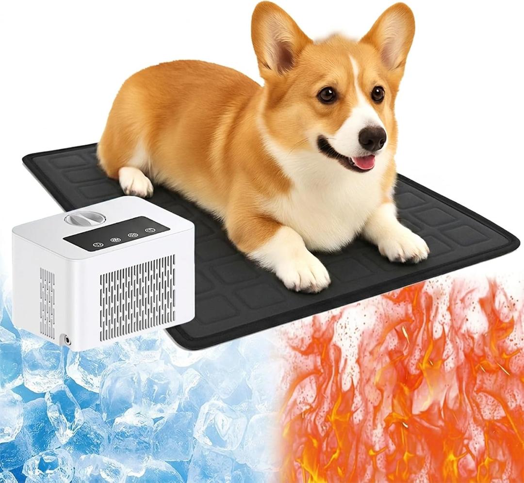 DuDuDog Pet Pad Water Circulation Self Cooling System for Summer | Timed Electronic Self-Cooling and Heating for Dogs and Cats, 24 x 16 in