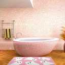 Tinideya Halloween Ghost Bathroom Rug 20 x 32 Inch Cute Spooky Halloween Bathroom Decor Non Slip Bath Mat Machine Washable Ghost Shower Floor Mat for Bath Home Decor(Pink, White)
