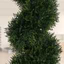 Two 5 Foot 4 Inch Artificial Cypress Spiral Trees Potted Indoor or Outdoor
