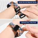 Magnetic Braided Loop Band Compatible with Apple Watch Series 11 10 42mm 9 8 7 6 5 4 40mm 41mm for Women Men, Stretchy Nylon Elastic Sport Strap for iWatch SE 1/2/3, Dark Cherry