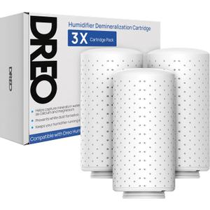 DREO Scale-Inhibitor Cartridge 3-Pack for Humidifiers, Compatible with Dreo Humidifiers HM512S/713/713S/717S, Prevent Mineral Build-up, Filter Hard Water, Eliminate White Dust