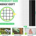 Land guard 48 inch×100 ft Black Vinyl Coated Hardware Cloth, 19 Gauge 1/2 inch Black PVC Hardware Cloth, Welded Wire Fence Supports Poultry Netting Cage Fence…………