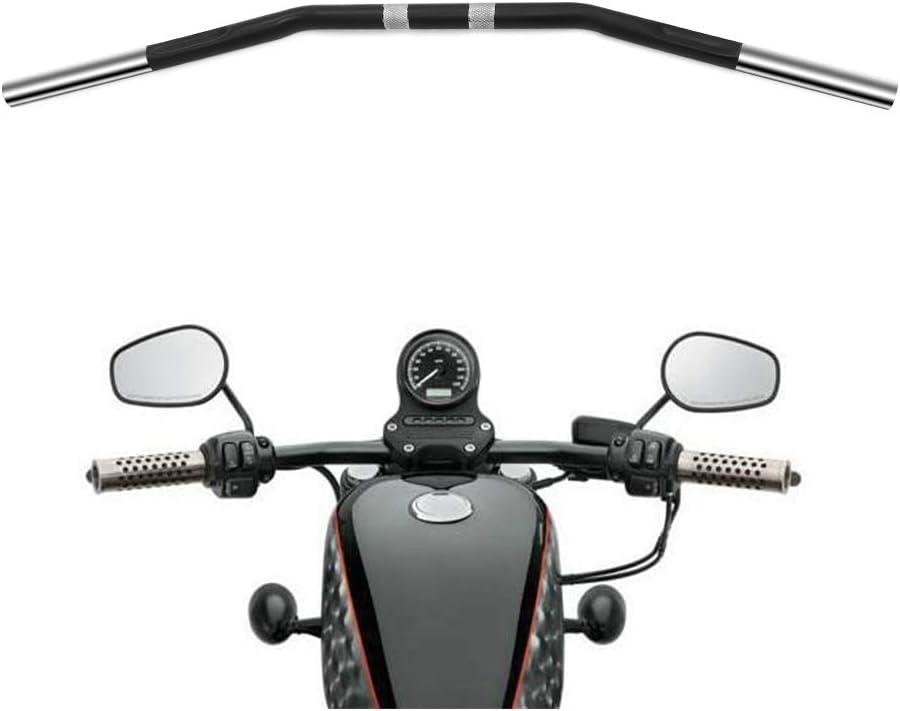 Alpha Rider Motorcycle Handlebars - 1 inch Drag Style Steel Handlebars Drag Bar Dimpled for Harley Sportster 883 1200 Nightster 07-later XL