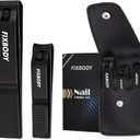 Nail Clipper Set, Ultra Sharp Black Stainless Steel Fingernail & Toenails Clipper and Nail File with Leather Travel Case,Great Christmas Gift,Stocking Stuffers for Men and Women