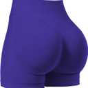 VOYJOY Women Workout Impact Shorts 2.5"/ 3.6"/ 4.5"/ 6" Scrunch Butt Lifting Gym Seamless Booty Biker Shorts (Purple, M)