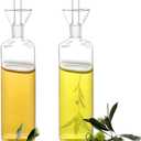 Yesland 2 Pack Olive Oil Bottle - 17 Oz Glass Oil Dispenser Vinegar Cruet - Oil Carafe Decanter with Spout for Kitchen, BBQ, Cooking, Syrup