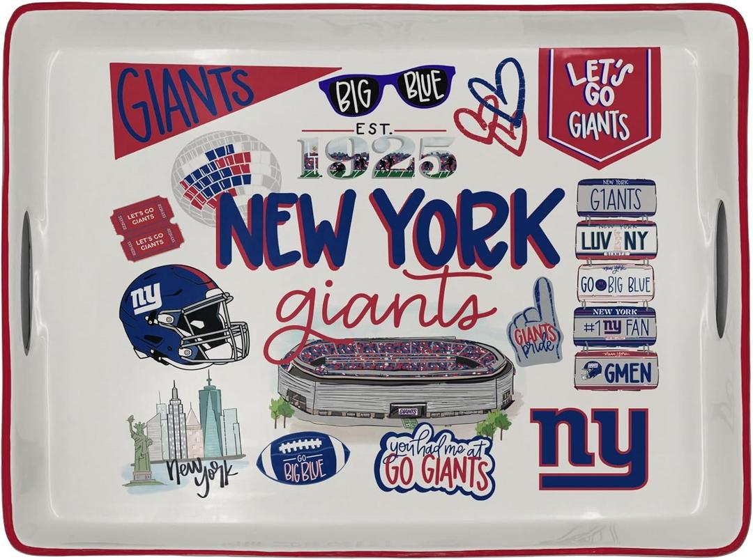 NFL New York Giants Loco Fan Large Serving Tray w/Handles