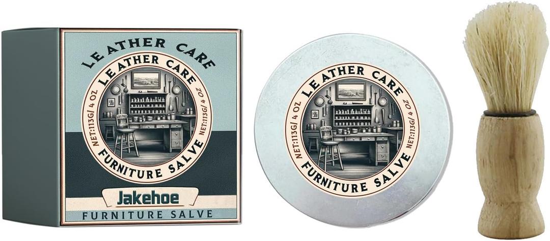 Leather Repair Salve and Brush Set for Furniture Upholstery Car Seats Wood Sofa Cleaning Conditioning Restore Shine Softness Prevent Cracks