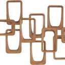 deco 79 Wood Geometric Wall Decor, Art 46" x 2" x 29", Brown, 46"L x 1.5"W