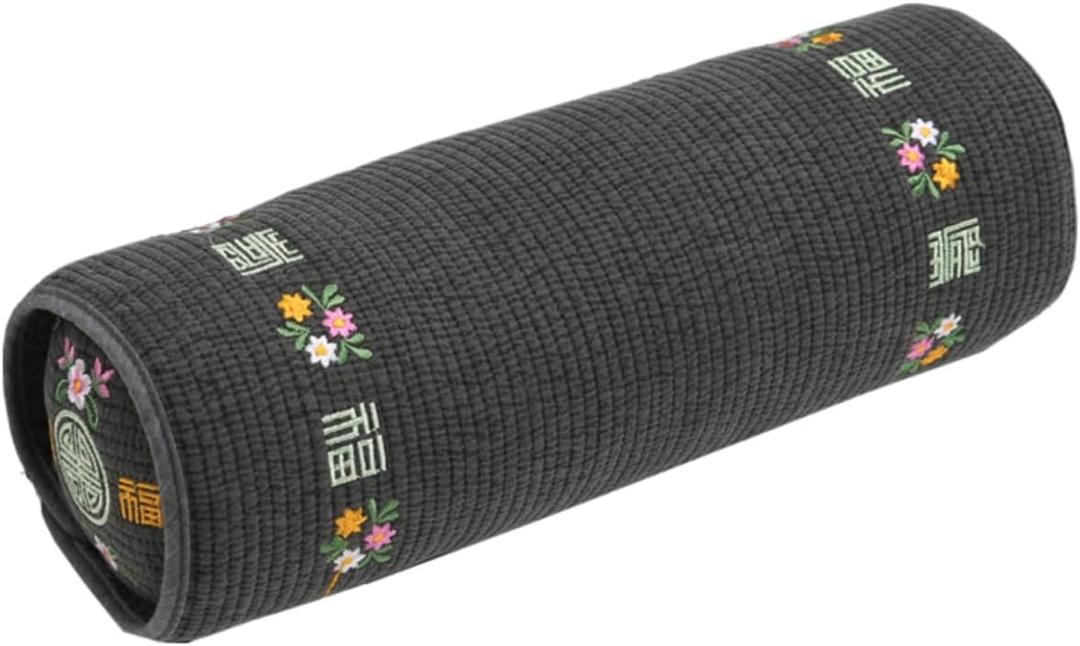 12-inch Korean Buckwheat Cervical Neck Roll Compact Cypress-Filled Bolster Pillow for Targeted Neck Support (BTS Jungkook's Pick) Adjustable Firmness, Organic Cotton Cover