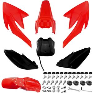 PRO BAT 7 PCs Plastic Fairing Fender Kit
125cc Dirt Pit Bike CRF 70 CRF70 XF70 Apollo Red&Black