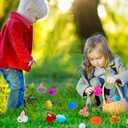 Grastfu 24 Pack Easter Eggs Fillers with Mini Bunny Plush Basket Stuffers with Toys Inside Bunny Mini Stuffed Animal, Easter Eggs Hunts Party Favors Surprise for Kids Toddlers Boys Girls