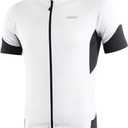 BERGRISAR Men's Basic Cycling Jerseys Short Sleeves Mountain Bike Bicycle Shirt Zipper Pockets (White, Small)