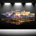 iKNOW FOTO XLarge Canvas Set of 7 Wall Art Grand Teton National Park in Autumn in Wyoming USA Landscape Picture Prints Painting Scenery Wall Decor for Home Decorations 70x32 Inches