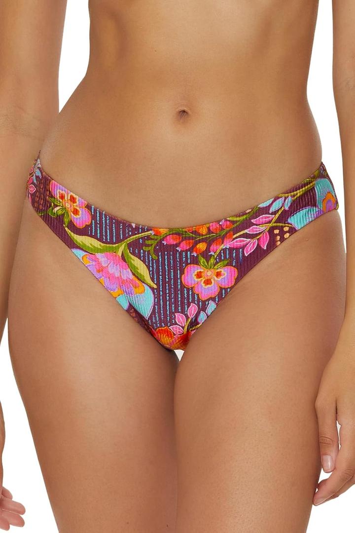 BECCA Womens Portofino Bikini Bottom, Floral Print, Cheeky Coverage, Swimwear Separates for Women (Medium, Multicolor)