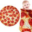 Pizza Blanket Baby Gift, Baby Pizza Swaddle Blanket, Kids Newborn Baby, 285 GSM Soft Flannel Wearable Wrap Funny for Boy Girl Daughter Son (36 inch, Red)