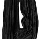 GORGLITTER Women's Silk Satin Wide Leg Pants Dressy Flowy Pleated Trousers Business Casual Work Palazzo Pants Casual,M