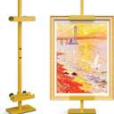 Tabletop Easel Stand Picture Easels for Display Up to 29.7" H Gold Picture Frame Stand Table Top Easel Metal Picture Easel for Photos, Painting, Artwork, Books (Base: 1.32 lbs)