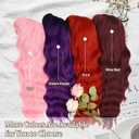 NAYOO Purple Wigs with Bangs - Long Curly Wavy Hair Wigs, Heat Resistant Synthetic Fiber, 24 Inches (Ombre Purple)