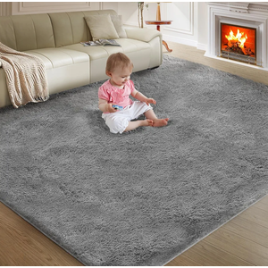 14X10 Ultra Soft Rug for Living Room, 14X10 Fluffy Shag Area Rug for Bedroom, Modern Shaggy Carpets Fuzzy Rug for Teens Dorm Nursery Home Decor Aesthetic, Upgrade Anti-Skid Durable, Grey