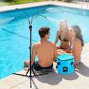Standing Misters for Outside Patio, 5.3 FT Adjustable Height Misting System with Rechargeable Water Pump & Portable Bucket, No Faucet Needed, Outdoor Cooling Mister for Patio, Backyard, Porch & Lawn