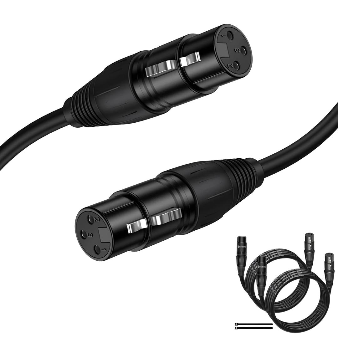 XLR Female to Female 10FT 2Pack,Microphone Wire with Balanced Shielded,3-pin XLR Adapter (10Feet)