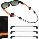 Festty Glasses Strap (3 Pcs), Adjustable Sports Eyeglasses Strap for Men Women, Sunglasses lanyard string chain, Eye Glasses Holder Around Neck, Safety Eyewear Retainers