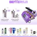 BetterSub 3in1 40 OZ Tumbler Mug Heat Press Machine 30 OZ 20 OZ 16 OZ Sublimation Straight Skinny Tumbler Mug,11 OZ 15 OZ 16 OZ Sublimation Mug Heat Transfer Purple