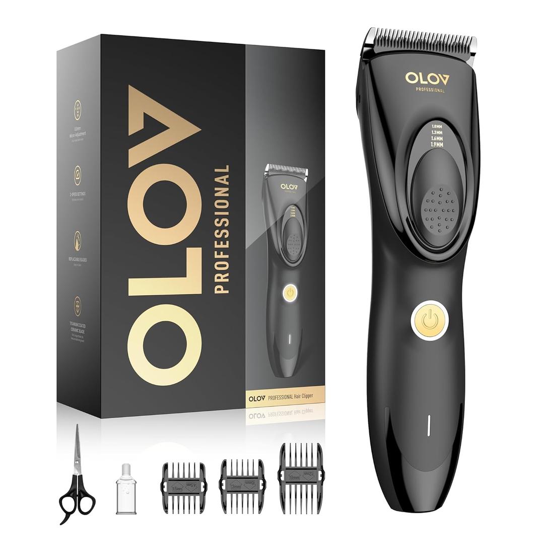 Hair Clippers for Men, Cordless Hair Clipper Kit, Rechargeable Hair Clippers for Family, Black