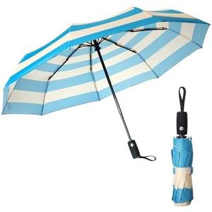 Mr. Pen- Windproof Travel Umbrella, Blue Stripes Automatic Umbrellas for Rain, Compact Umbrella, Travel Umbrella Compact, Umbrella Windproof Umbrella, Umbrellas for Rain Windproof, Portable Umbrella