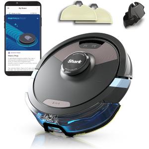 SHARK RV2620WD AI Ultra Robot Vacuum and Mop with Matrix Clean Navigation, CleanEdge Technology, Perfect for Pet Hair, Carpets, Hard Floors, Compatible with Alexa, Black/Mocha (No Self-Empty Base)