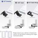 HOSOM 4 Pack Black Cabinet Hinges, 1/2" Overlay Cabinet Door Hinges for Kitchen Cabinet Doors, Flush Face Mount Self Closing Cabinet Hinges with Door Bumper