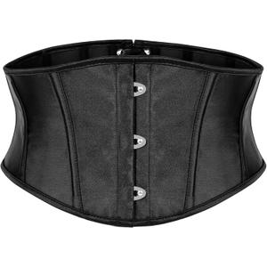 JASGOOD Corset Wide Belt for Women Boned Lace Up Underbust Renaissance Steampunk Pirate Halloween Belt (Fit Waist Size 28-31inch, Black)