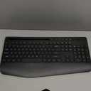 Wireless Keyboard and Mouse Combo - Full-Sized Ergonomic Keyboard with Wrist Rest, Phone Holder, Sleep Mode, 2.4G Quiet Keyboard for PC Laptop, Complete Work Setup for Office or Home -Trueque KM23 (1 PACK, Black)