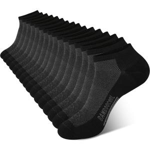 BAMBOO COOL Men's Athletic Ankle Socks Cushioned Moisture Wicking, Low Cut Running Mesh Socks Arch Support, 8 Pack (Large)