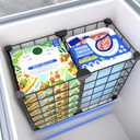 Freezer Organizer Bins, Freezer Dividers for Deep Chest Freezer Compressor Area, Black Wire Basket Shelf for Food Storage Kitchen Refrigerator Organization (Medium)