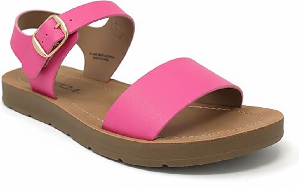 Soda PLENTY ~ Women's Strappy Ankle Wrap Buckle Fashion Flat Sandals 5