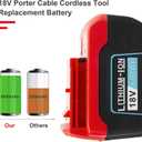 Futurebatt 1-Pack High-Output 6000mAh Lithium-Ion 18V PC18B Battery for Porter Cable 18-Volt Battery PC18B PC18BL PCC489N PC18BLEX Only Can Charged with Charger PCXMVC PCLMVC (Not PCMVC)