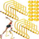 Gemscream 12 Pcs 12 Inch Agility Hurdles Training Equipment Agility Hurdles and Marker Cone Set Disc Cones Speed and Training Obstacle for Athletes Sports Soccer Football Tennis Basketball