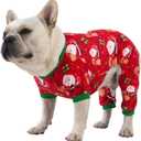 CuteBone Small Dogs Christmas Outfit Soft Puppy Onesies Pjs Dog Pajamas Pet Coat Cat Apparel Comfy Doggie Jumpsuit Bodysuit for All Seasons P135XL (A01-Xmas135)