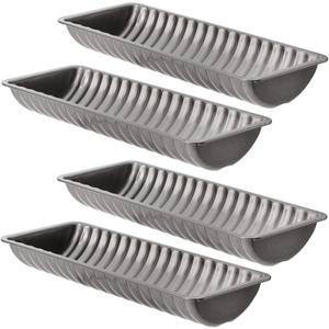 Peohud 4 Pack Almond Cake Pans, Non-Stick Bread Loaf Pan, Carbon Steel Scandinavian Swedish Norwegian Almond Cake Baking Pan, 12.3 x 4.8 x 1.8 Inches