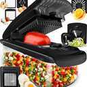 Core Home Vegetable Chopper and Spiralizer, Food Chopper with Container, Fruit Slicer, Kitchen Gadgets & Gifts, Home Essentials (7 in 1, Black)