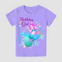 Doctor Unicorn Birthday Girls Mermaid Outfit Set Costume Tutu Skirt Dress, Mermaid Birthday Shirt, Headband & Satin Sash (Blue). 4Y Size